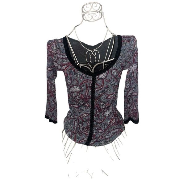 Anthropologie WESTON WEAR- ANTHROPOLOGIE Paisley Blouse - Size large Top Blouse - Picture 1 of 8